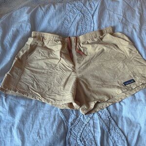 Patagonia Light Tan Elastic Waist Drawstring Shorts